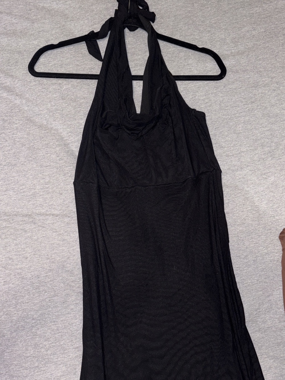SHEIN Black Halter Cowl Maxi Dress